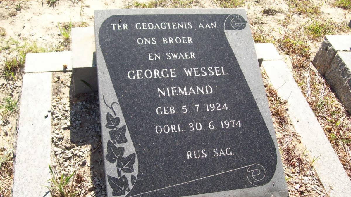 NIEMAND George Wessel 1924-1974