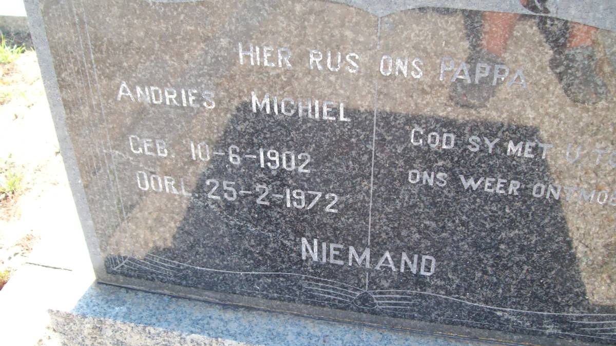 NIEMAND Andries Michiel 1902-1972