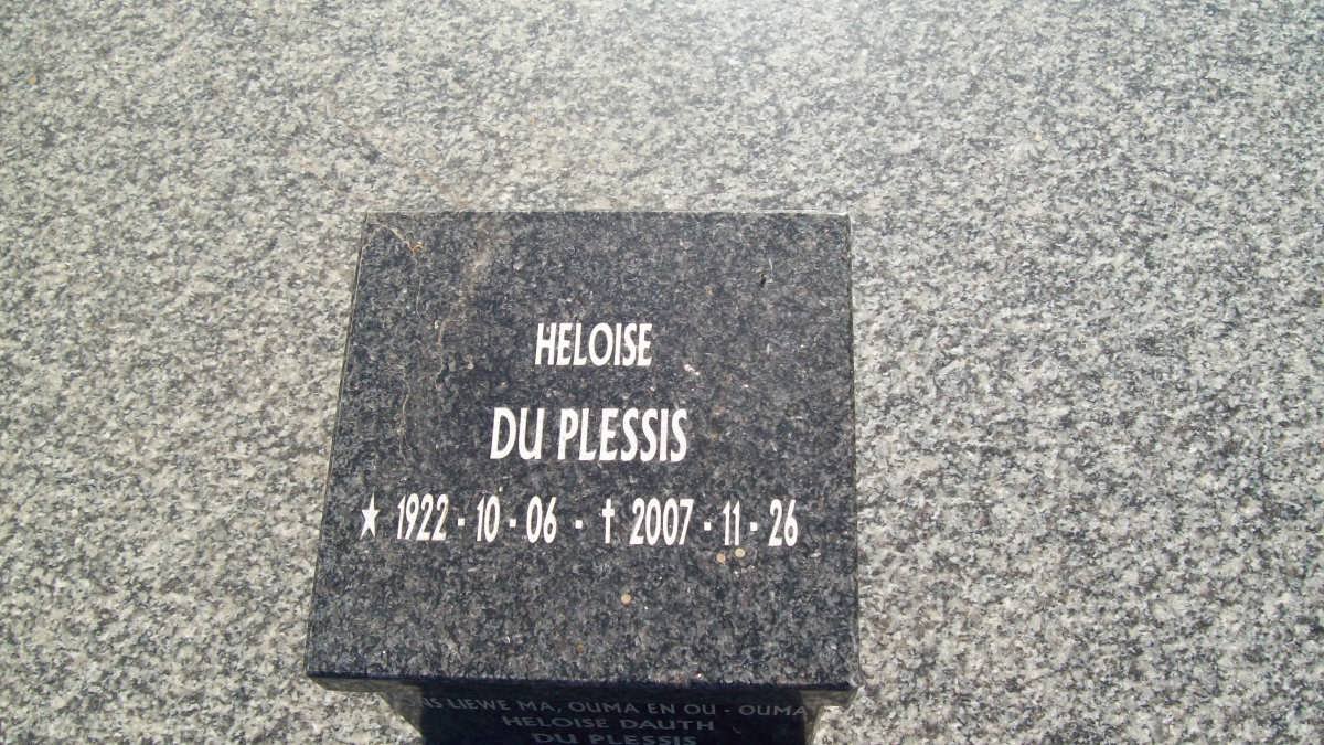 PLESSIS Heloise Dauth, du 1922-2007