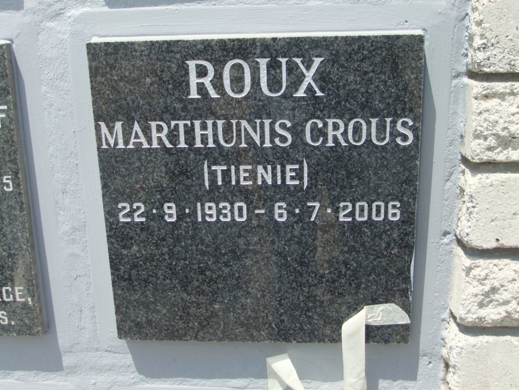 ROUX Marthunis Crous 1930-2006