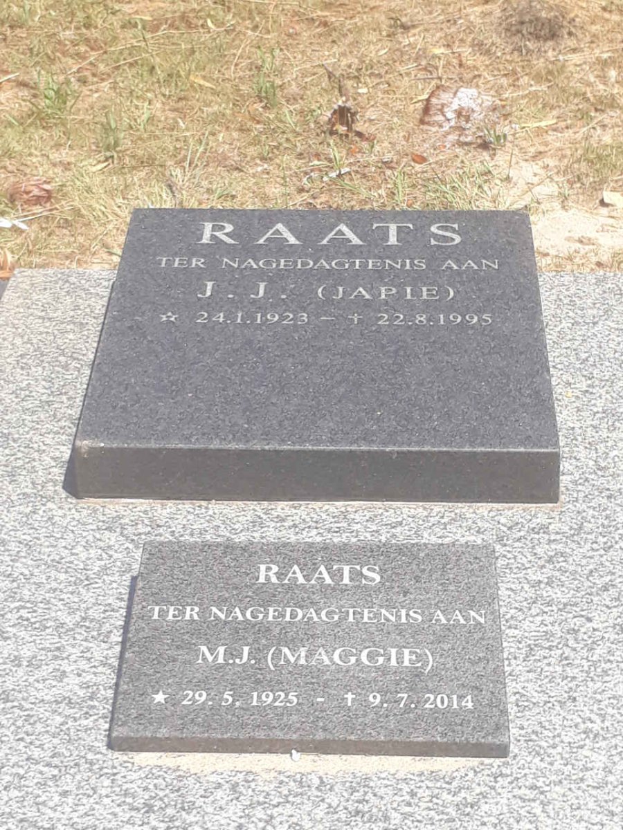 RAATS J.J. 1923-1995 &amp; M.J. 1925-2014