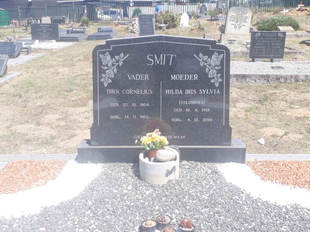 SMIT Dirk Cornelius 1904-1965 &amp; Hilda Iris Sylvia SOLOMONS 1918-2018