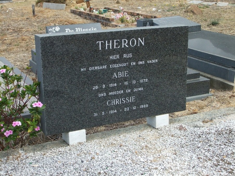 THERON Abie 1914-1972 &amp; Chrissie 1914-1989