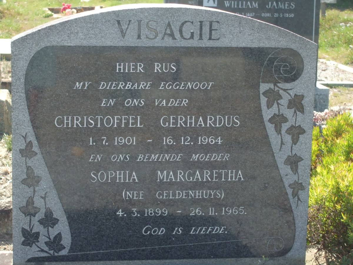 VISAGIE Christoffel Gerhardus 1901-1964 &amp; Sophia Margaretha GELDENHUYS 1899-1965