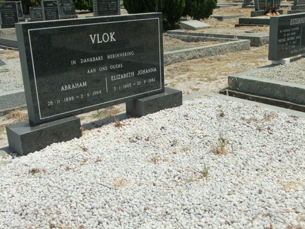VLOK Abraham 1898-1984 &amp; Elizabeth Johanna 1905-1982