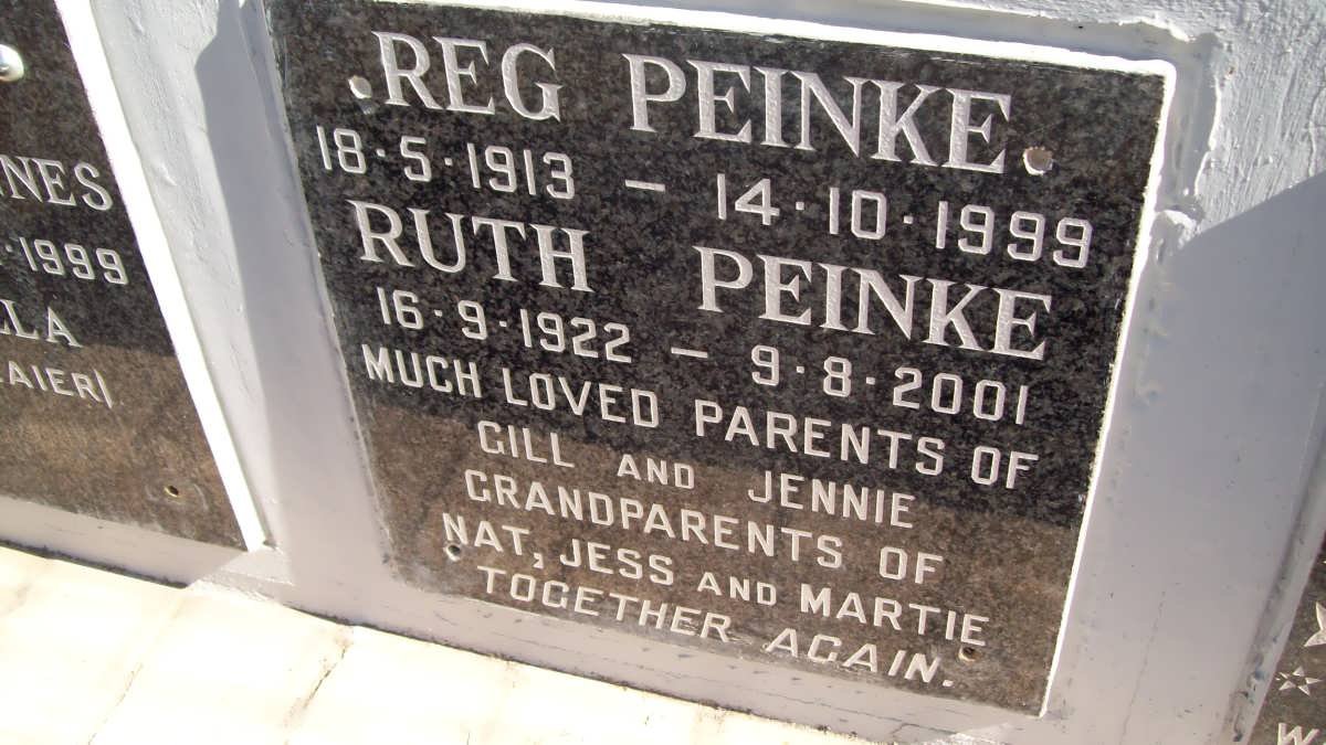 PEINKE Reg 1913-1999 &amp; Ruth 1922-2001