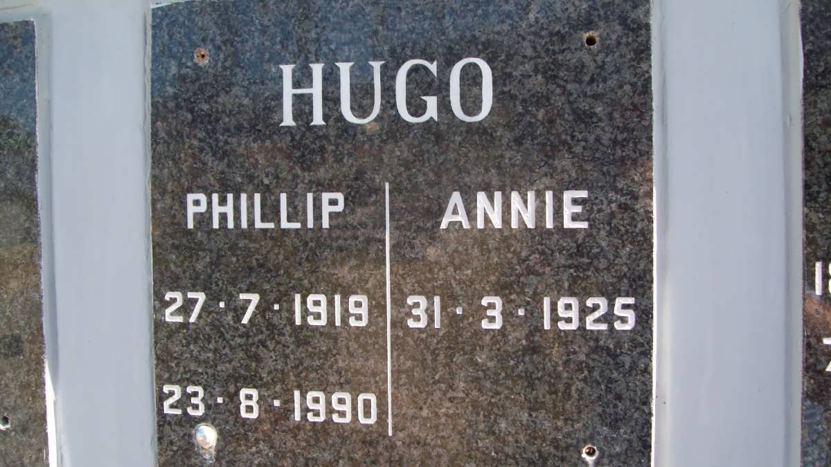 HUGO Phillip 1919-1990 &amp; Annie 1925-