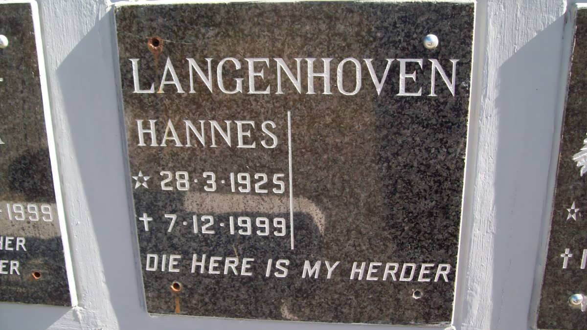 LANGENHOVEN Hannes 1925-1999