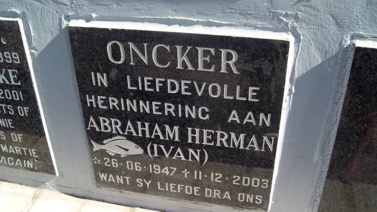 ONCKER Abraham Herman 1947-2003