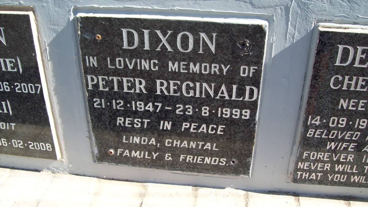DIXON Peter Reginald 1947-1999