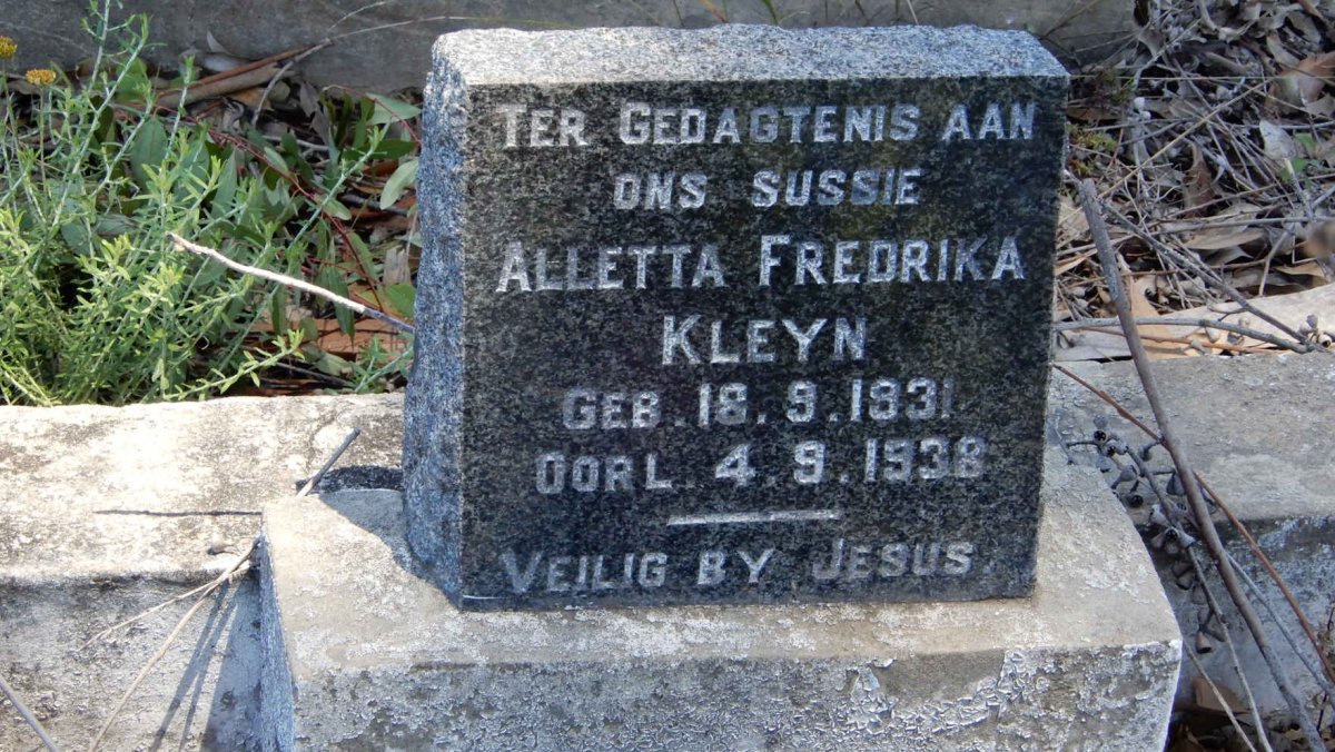 KLEYN Alletta Fredrika 1931-1938