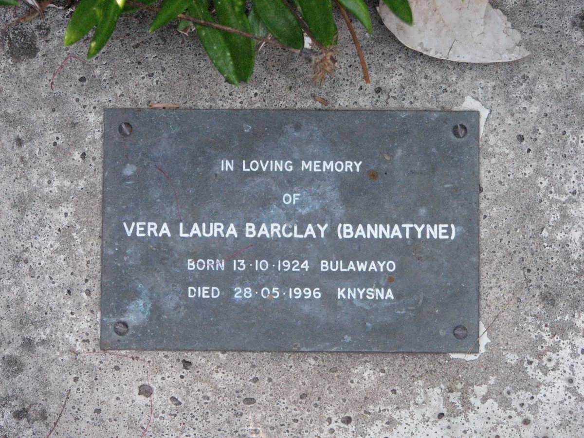BARCLAY Vera Laura nee BANNATYNE 1924-1996