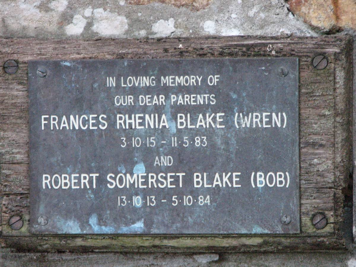 BLAKE Robert Somerset 1913-1984 &amp; Frances Rhenia 1915-1983