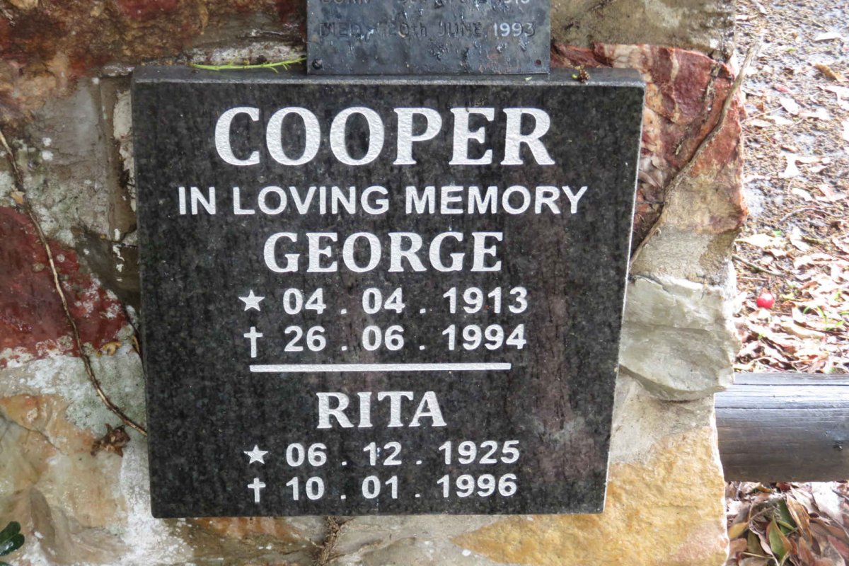 COOPER George 1913-1994 &amp; Rita 1925-1996