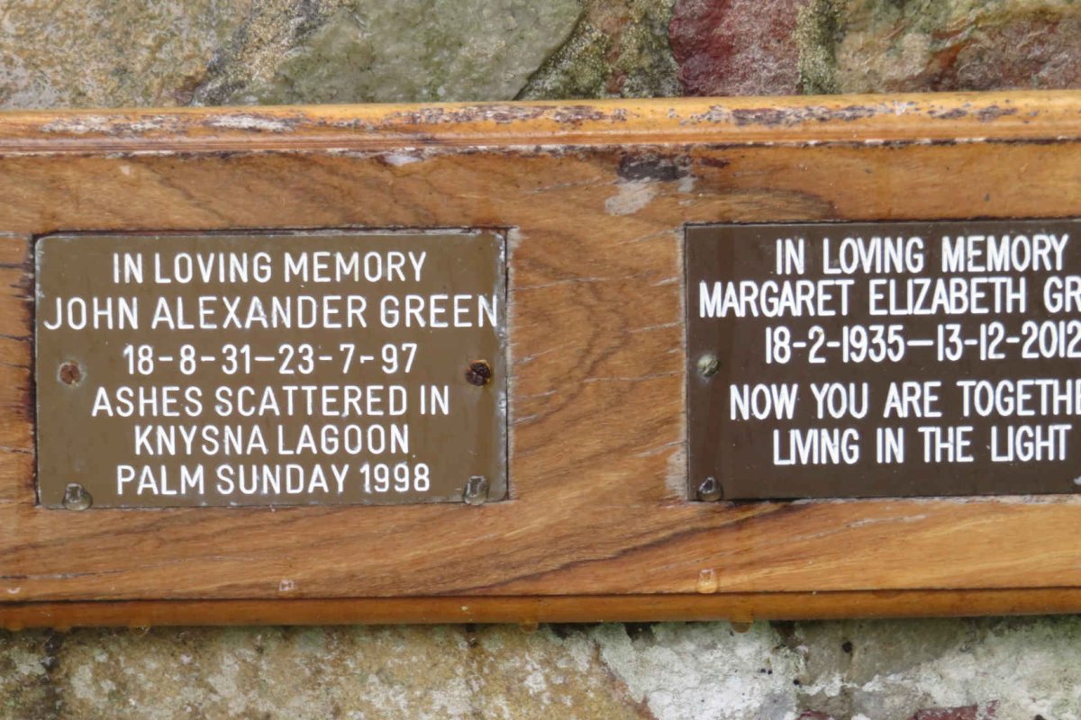 GREEN John Alexander 1931-1997 &amp; Margaret Elizabeth 1935-2012