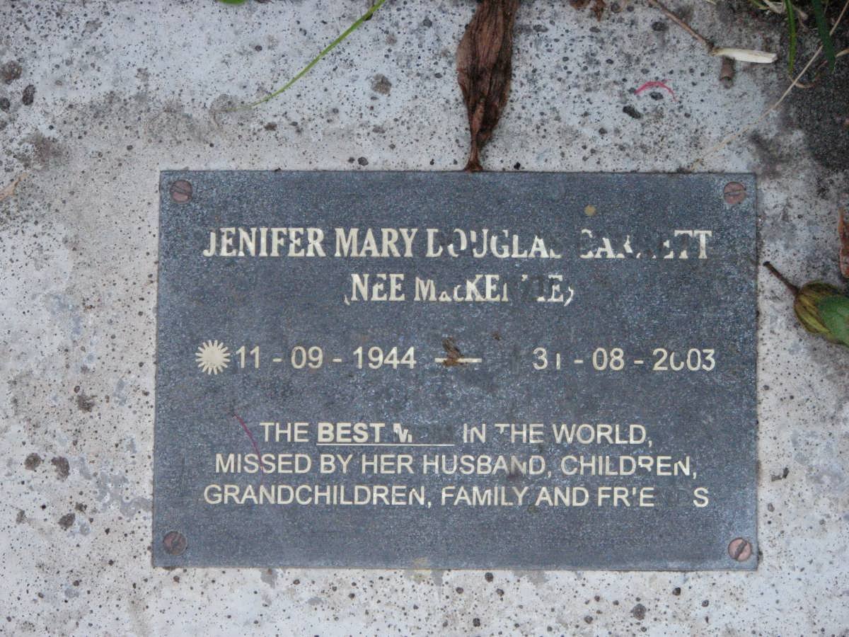 GARRET Jenifer Mary Douglas nee MacKENZIE 1944-2003