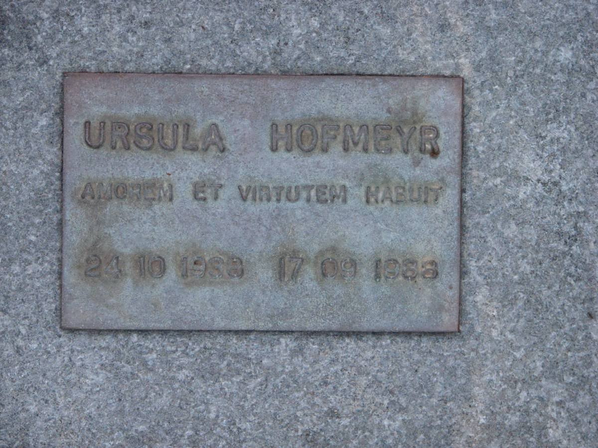 HOFMEYR Ursula 1938-1988