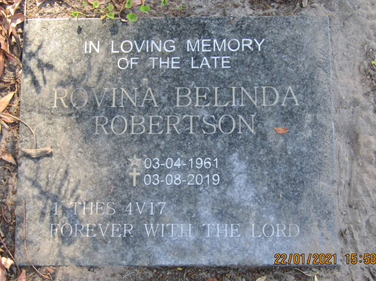 ROBERTSON Rovina Belinda 1961-2019