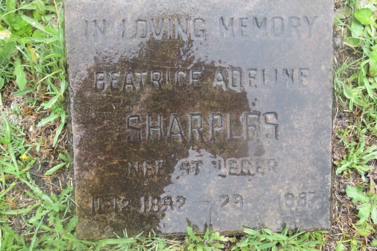 SHARPLES Beatrice Adeline nee St LEGER 1892-1987