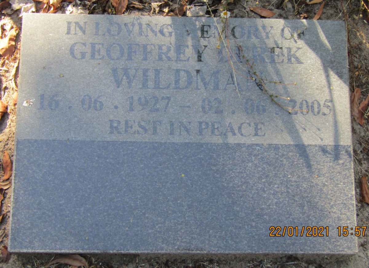 WILDMAN Geoffrey Derek 1927-2005