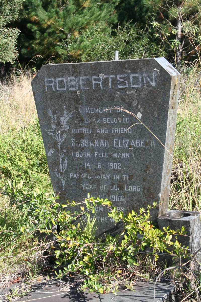 ROBERTSON Sussanah Elizabeth nee FELDTMANN 1902-1963
