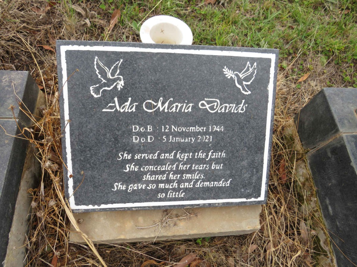 DAVIDS Ada Maria 1944-2021