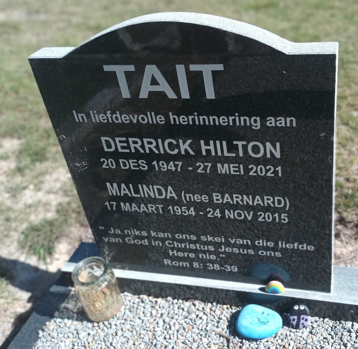 TAIT Derrick Hilton 1947-2021 &amp; Malinda BARNARD 1954-2015