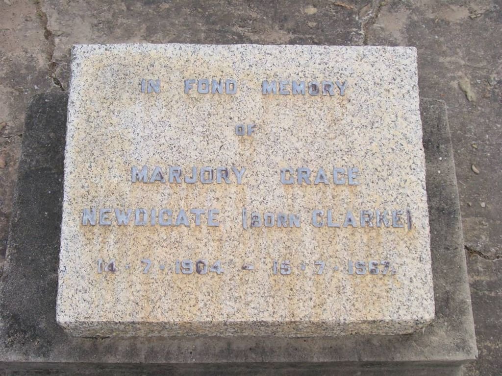 NEWDIGATE Marjory Grace nee CLARKE 1904-196?