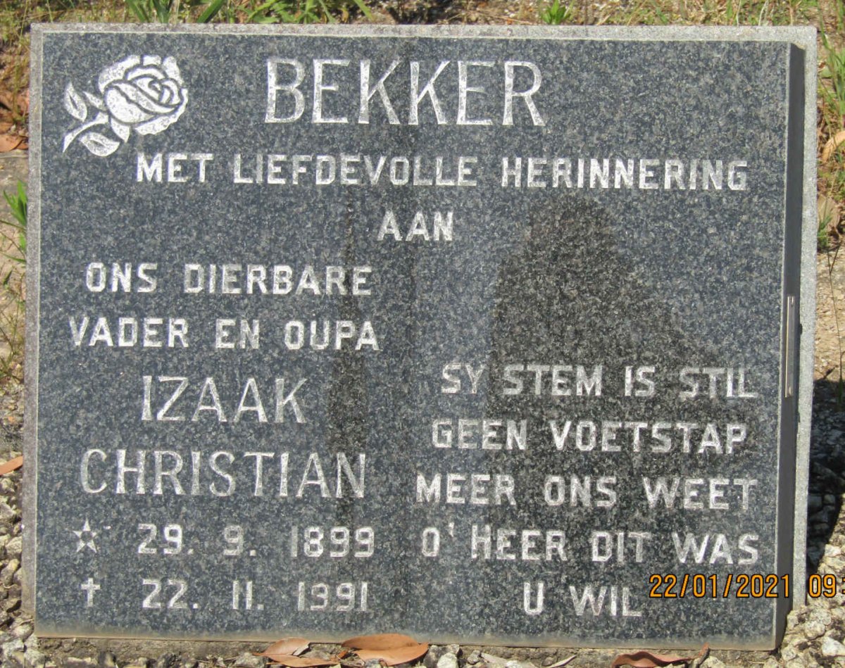 BEKKER Izaak Christian 1899-1991
