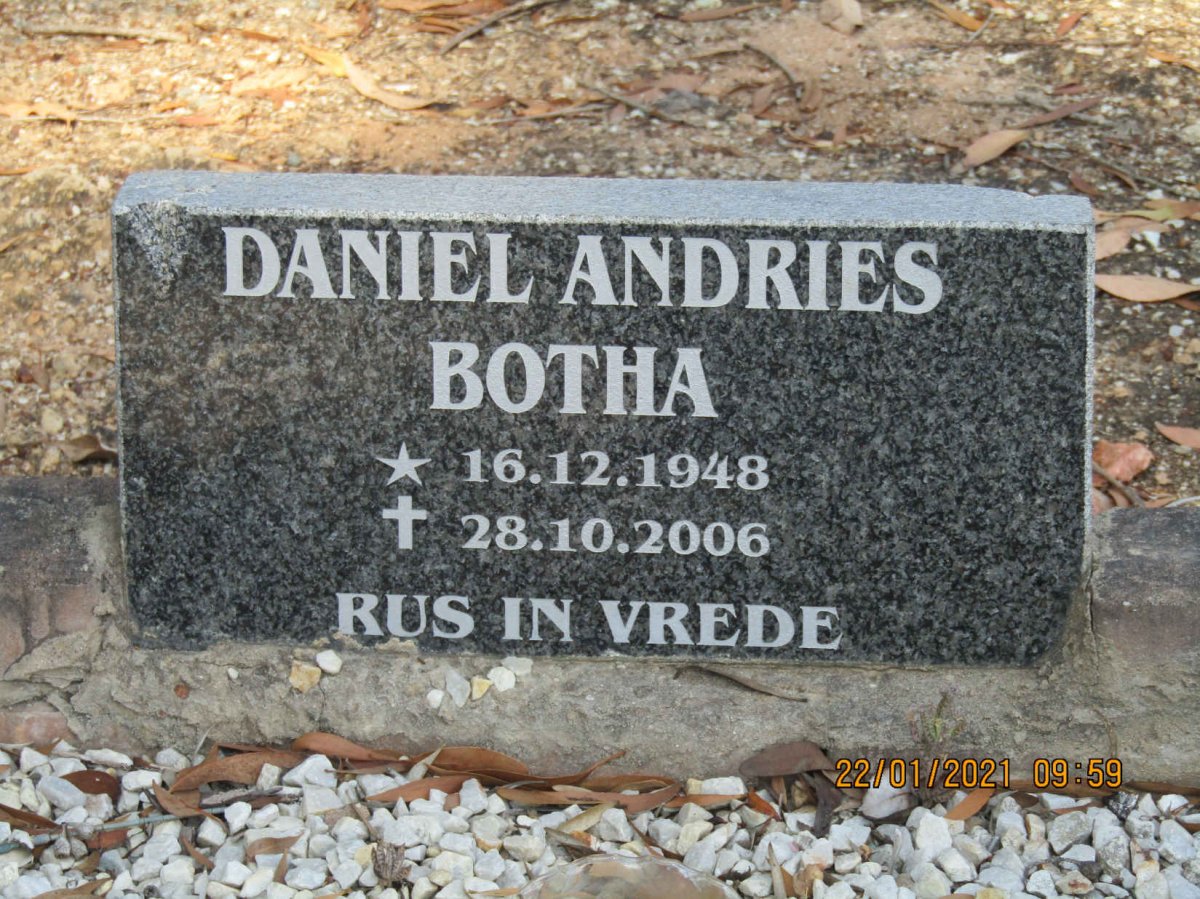 BOTHA Daniel Andries 1948-2006