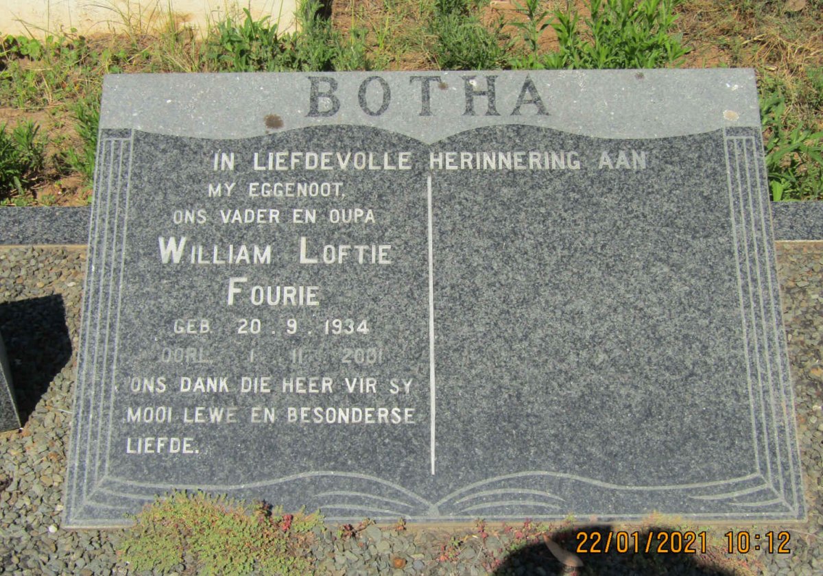 BOTHA William Loftie Fourie 1934-2001
