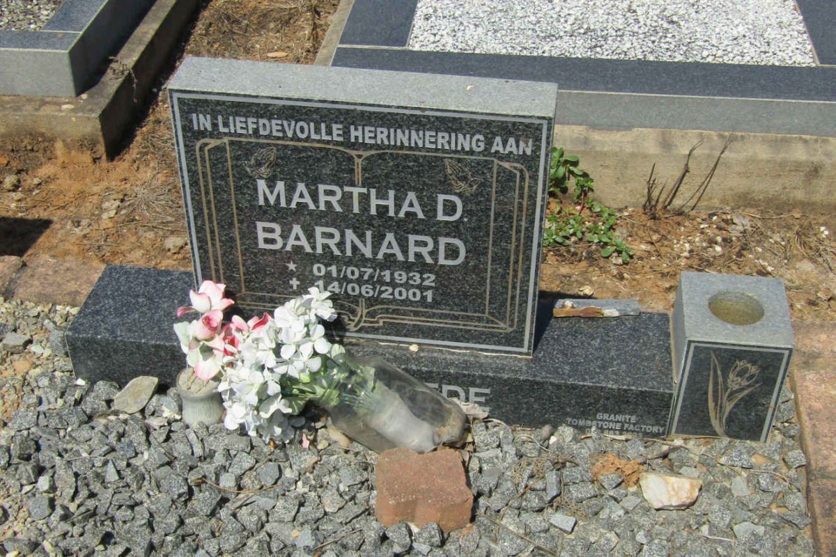 BARNARD Martha D. 1932-2001