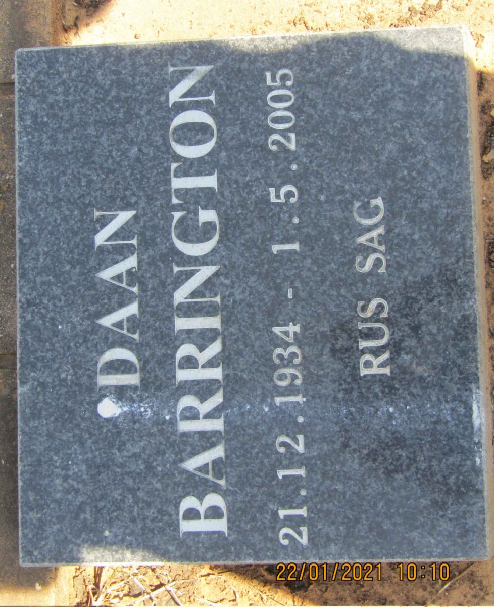 BARRINGTON Daan 1934-2005