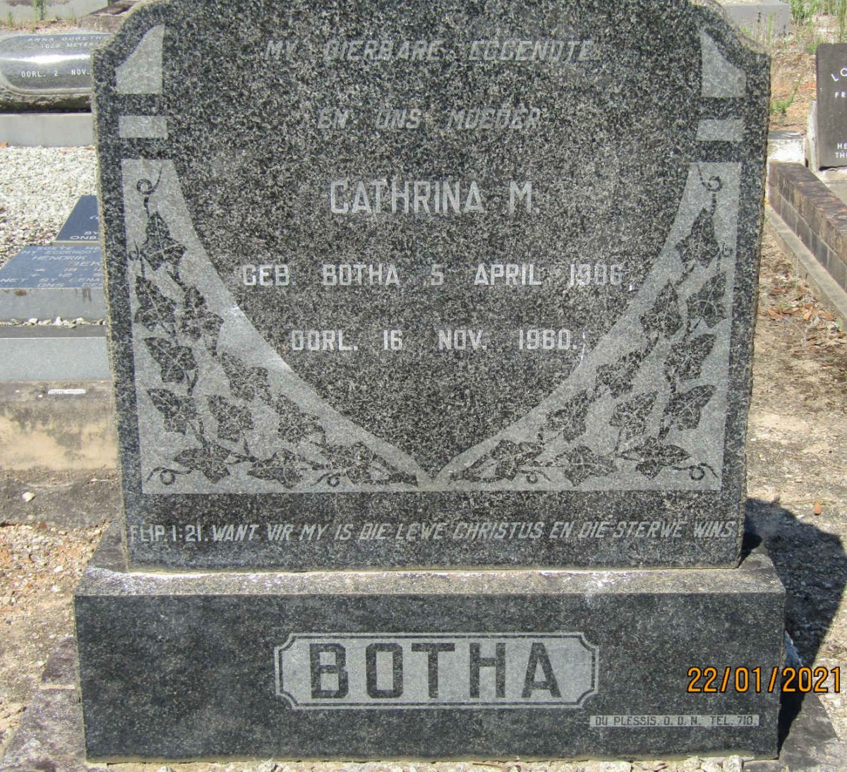 BOTHA Cathrina M. nee BOTHA 1906-1960