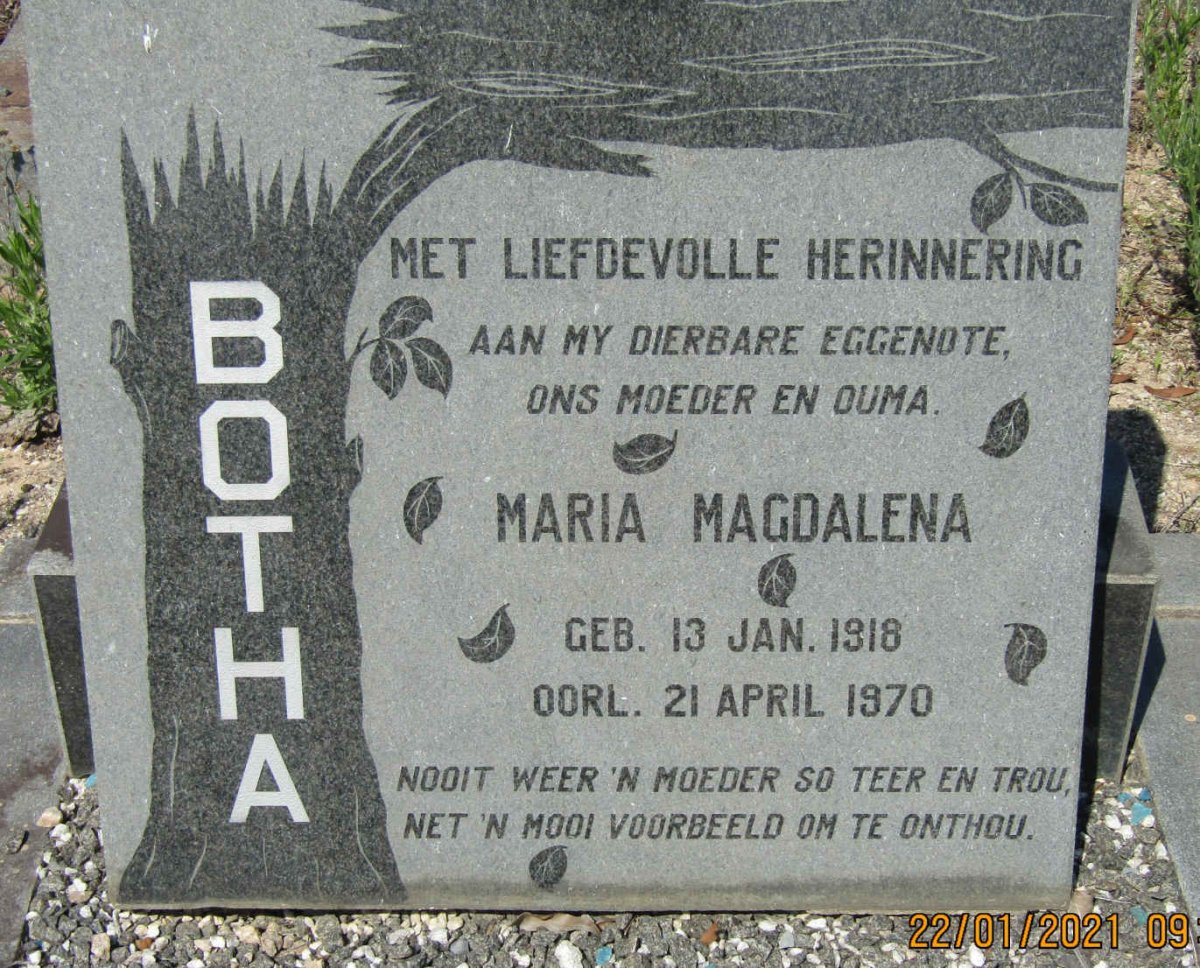 BOTHA Maria Magdalena 1918-1970