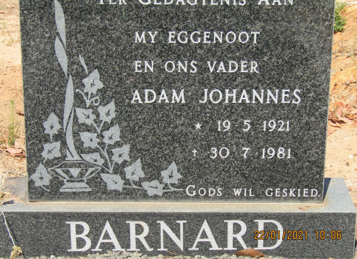 BARNARD Adam Johannes 1921-1981