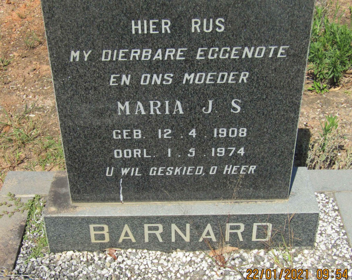 BARNARD Maria J.S. 1908-1974