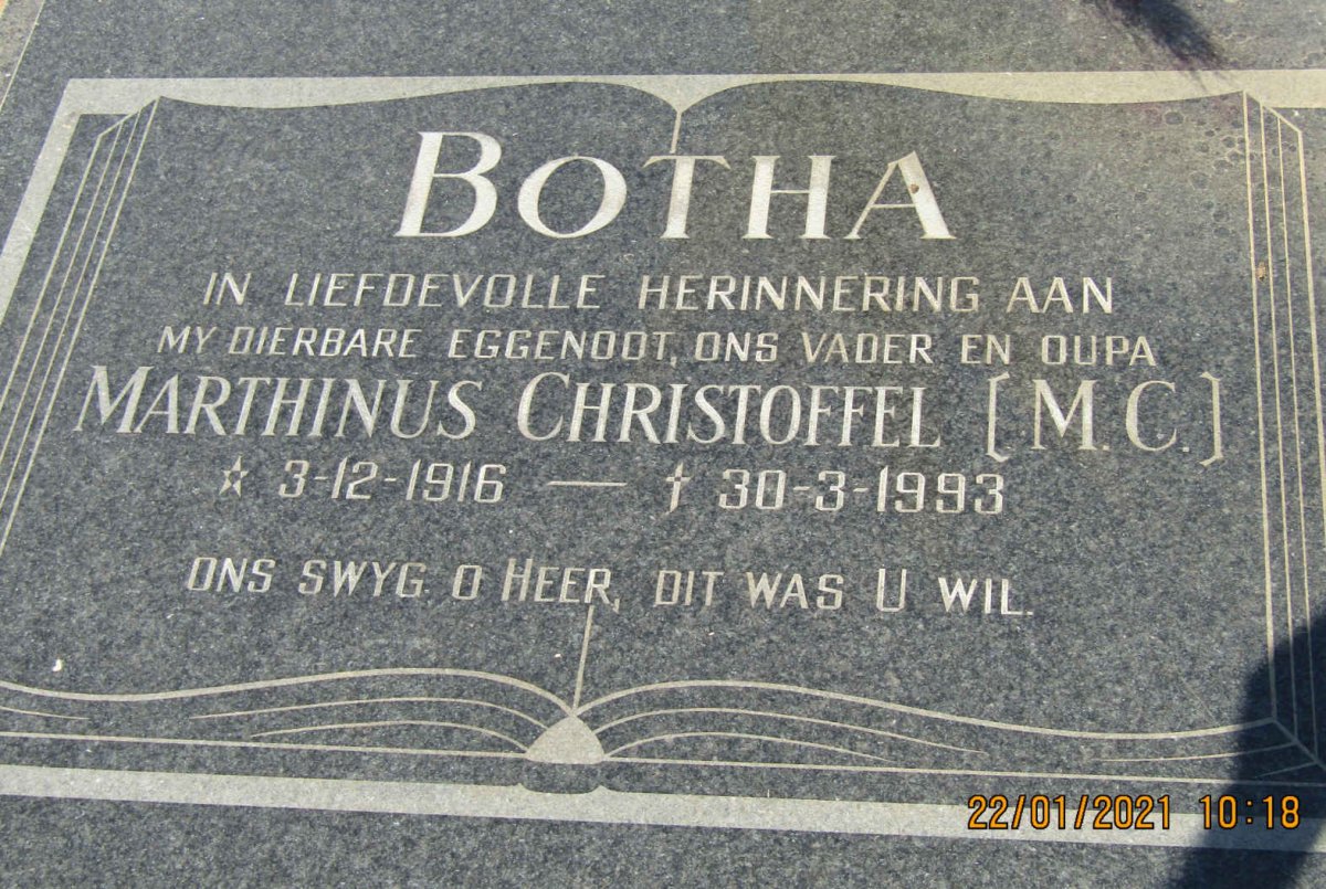BOTHA Marthinus Christoffel 1916-1993