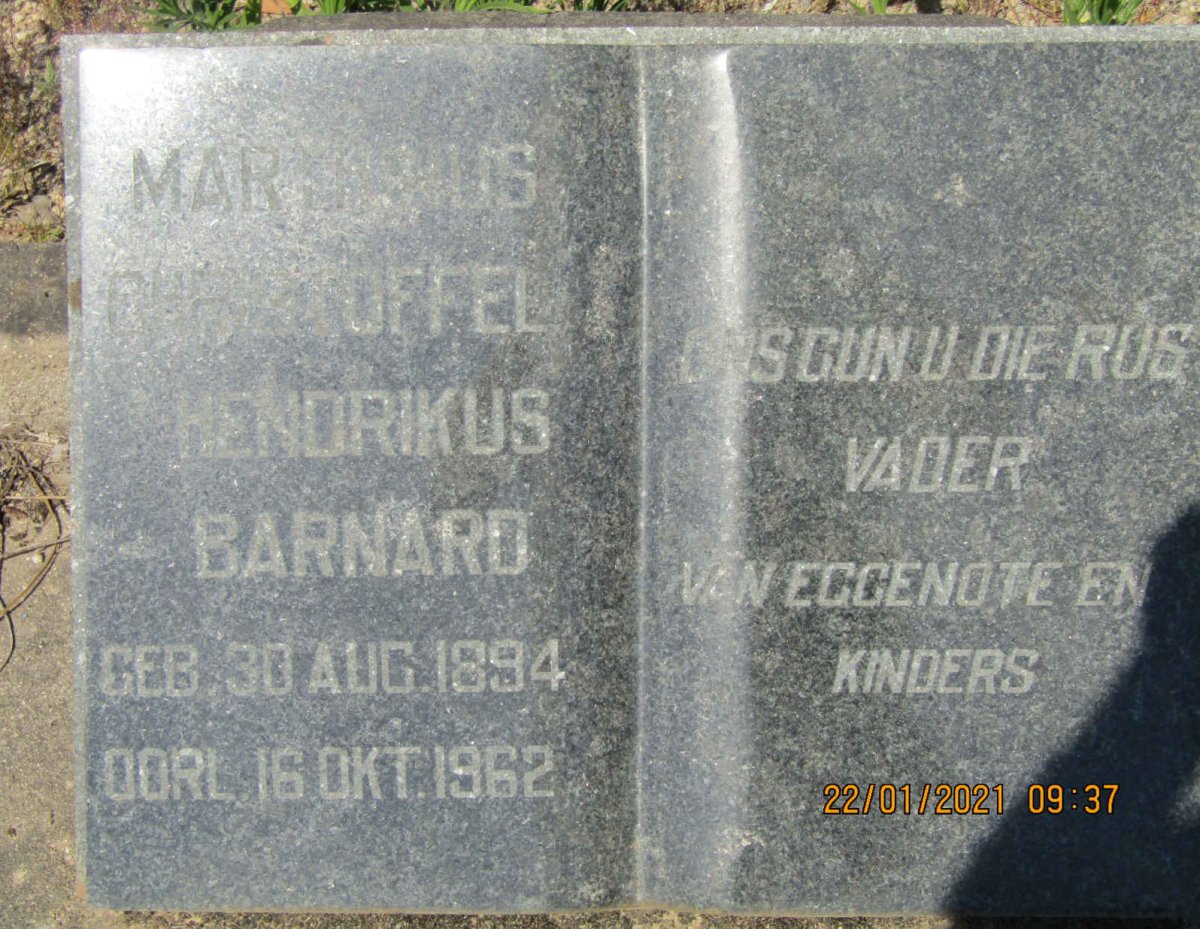 BARNARD Marthinus Christoffel Hendrikus 1894-1962