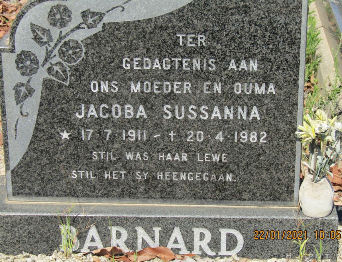BARNARD Jacoba Sussanna 1911-1982