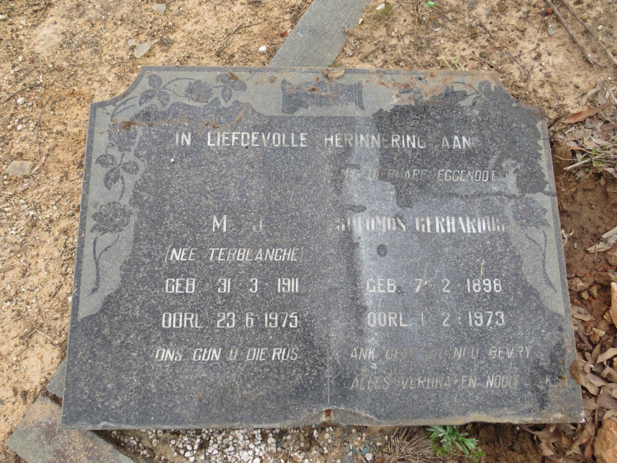 BOUWER Solomon Gerhardus 1898-1973 & M.J TERBLANCHE 1911-1975 _1