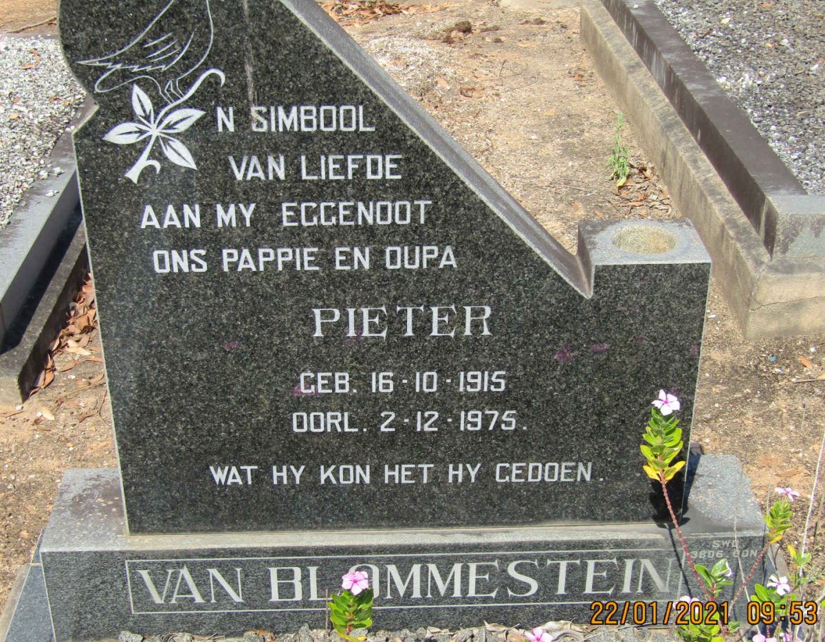 BLOMMESTEIN Pieter 1915-1975