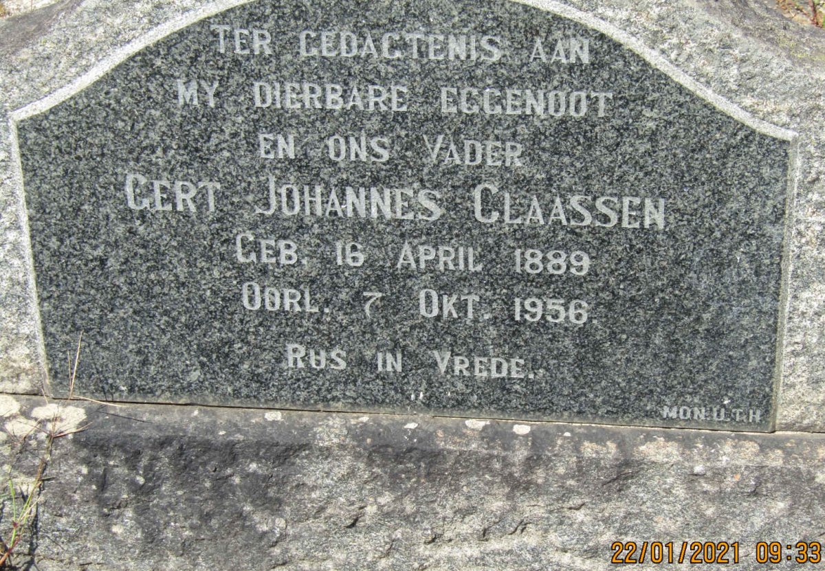CLAASSEN Gert Johannes 1889-1956