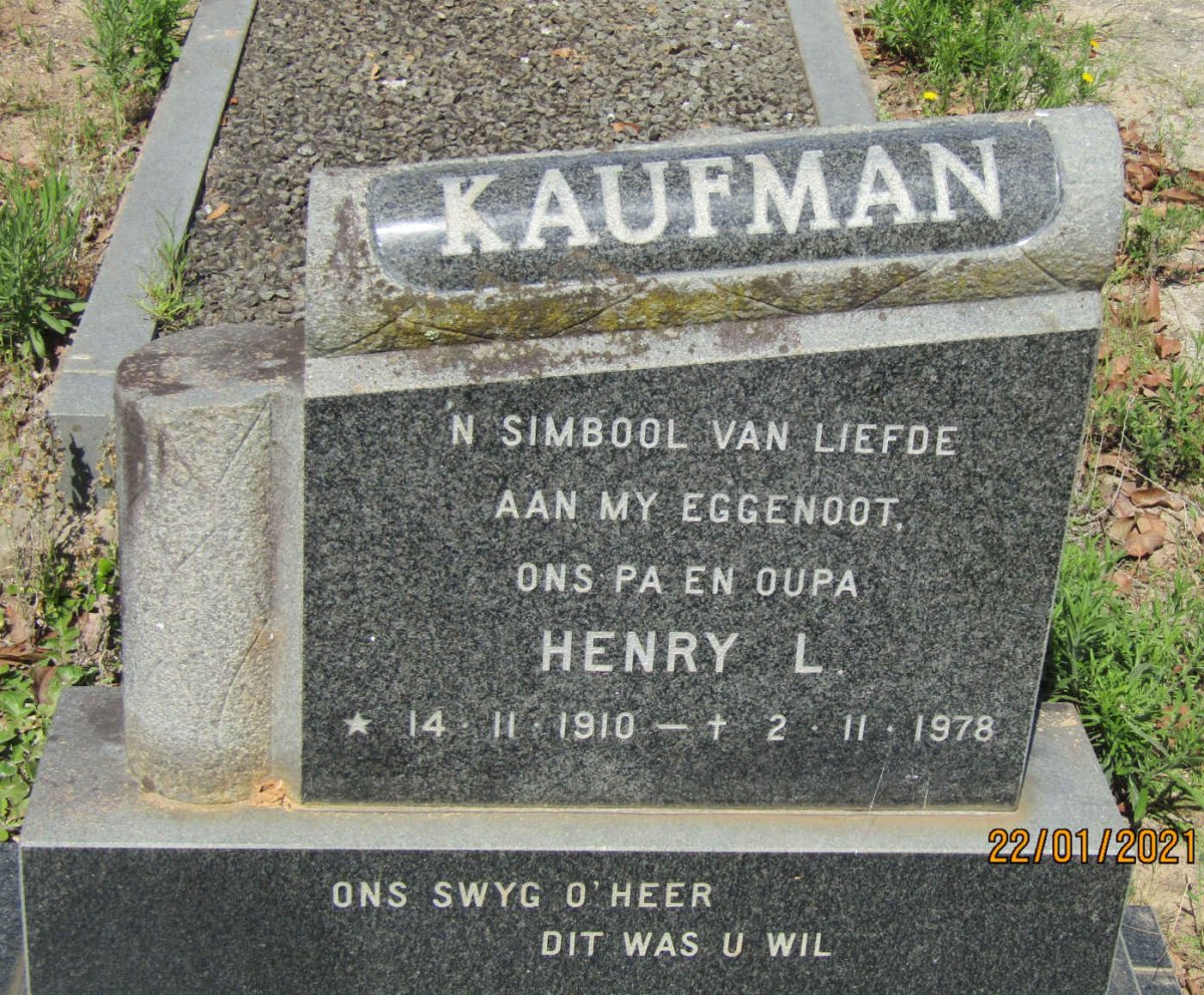 KAUFMAN Henry L. 1910-1978