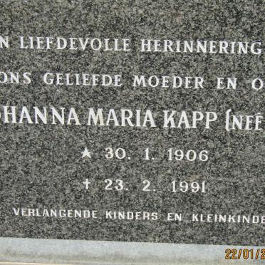 KAPP Johanna Maria nee ROUX 1906-1991
