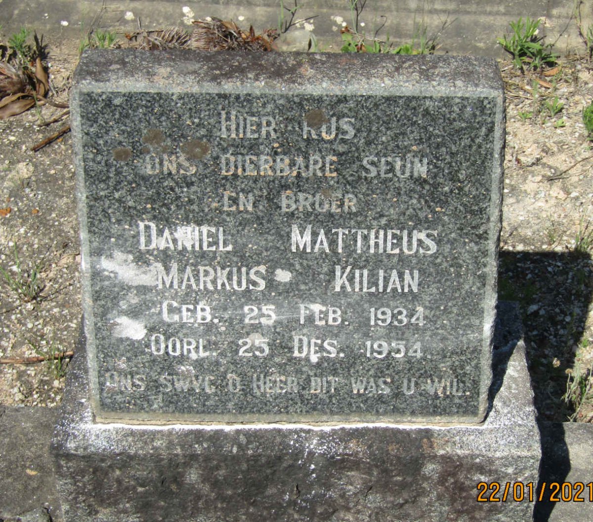 KILIAN Daniel Mattheus Markus 1934-1954