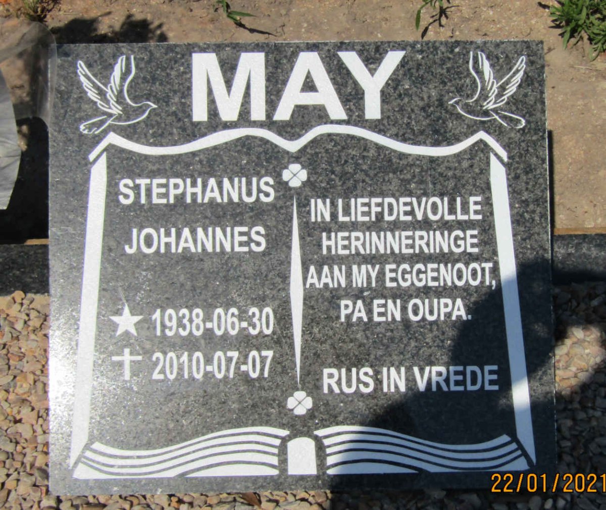 MAY Stephanus Johannes 1938-2010