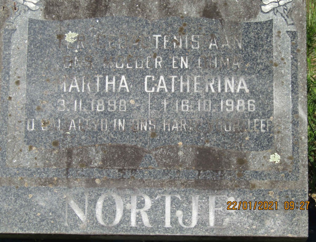 NORTJE Martha Catherina 1898-1986