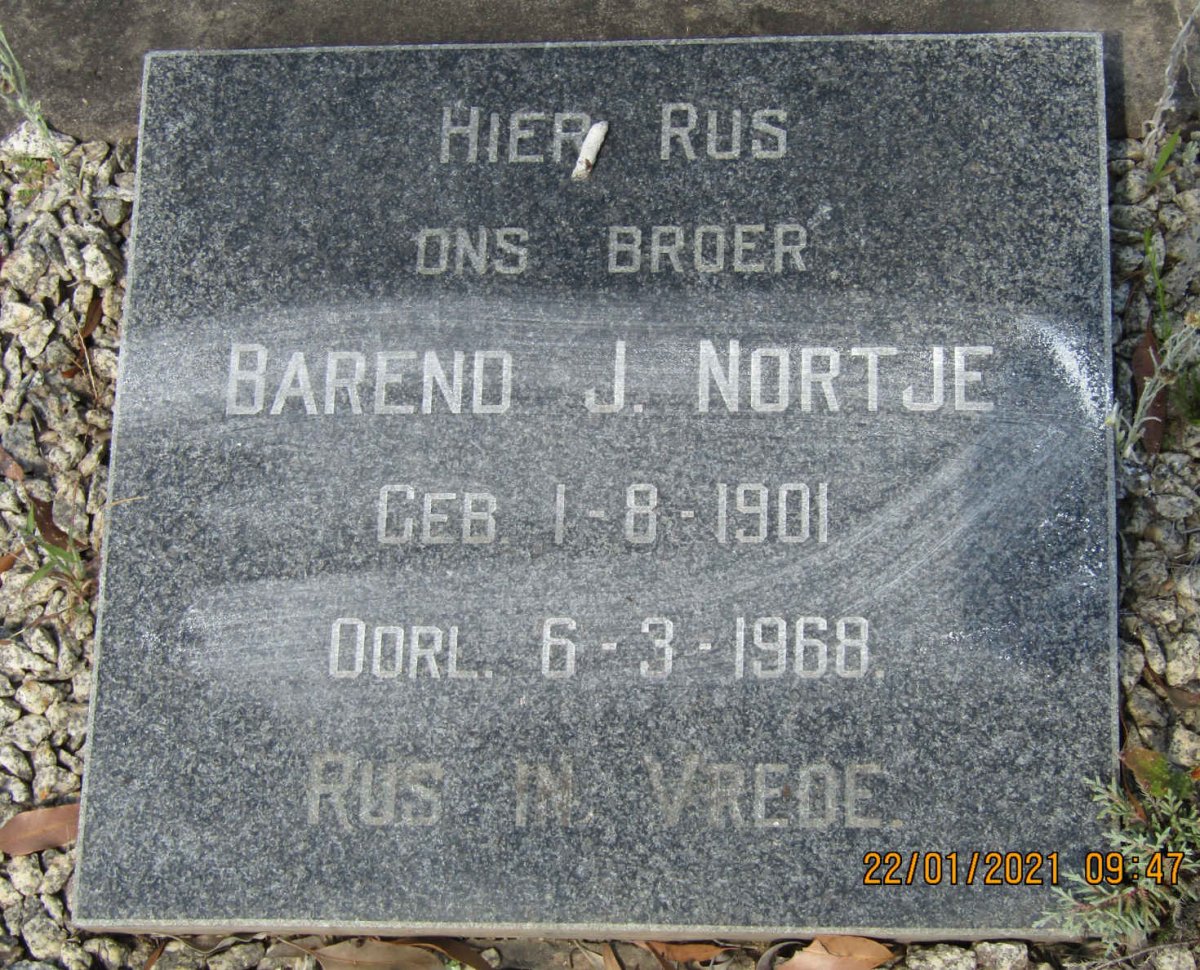 NORTJE Barend J. 1901-1968