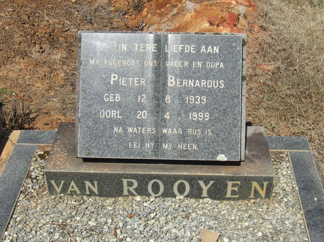 ROOYEN Pieter Bernardus, van 1939-1999